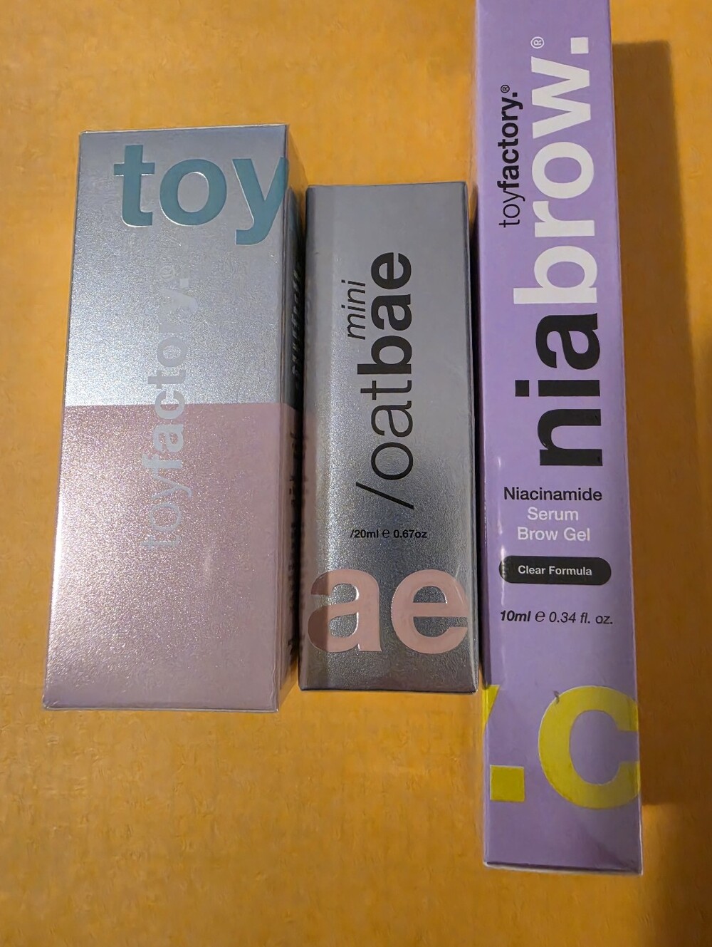 nia brow Niacinamide Serum Brow Gel  toyfactory Oat bae oil makeup remover